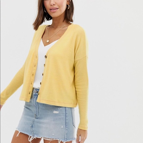 Yellow Abercrombie Cardigan Sweater - Picture 3 of 8